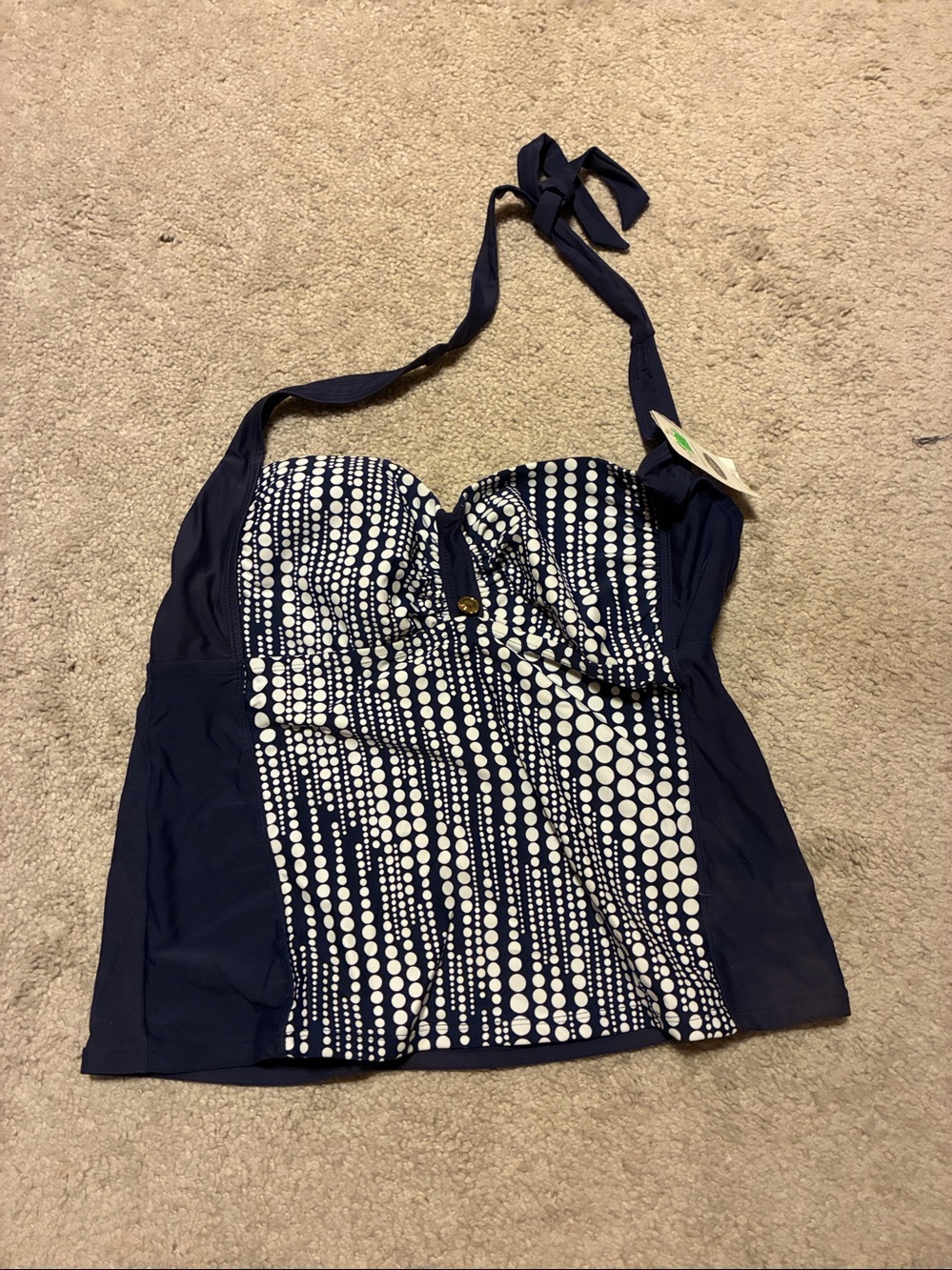 Catalina Navy and White Polka Dot Swim Skirt Coverup and Top